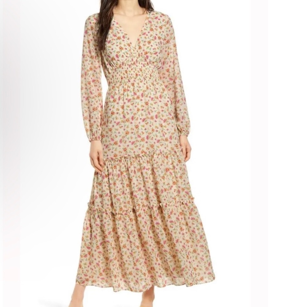 Lost + Wander long sleeve maxi floral dress size XS